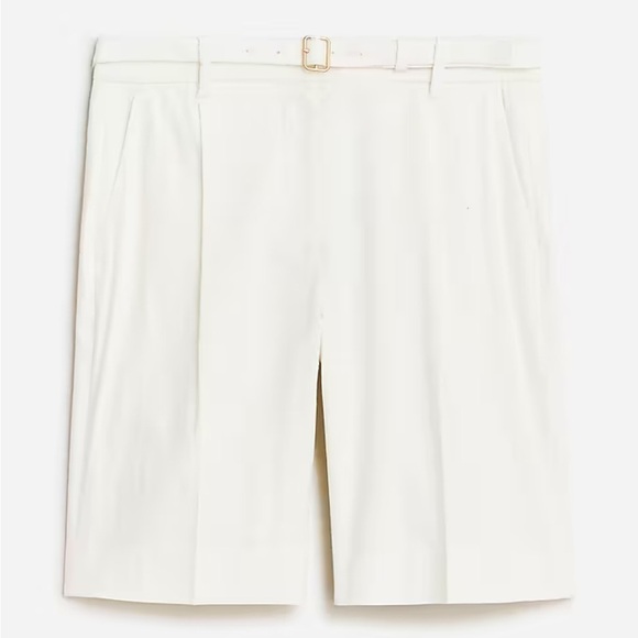 J crew Pleated 9" trouser short with belt in linen blend - Picture 4 of 5